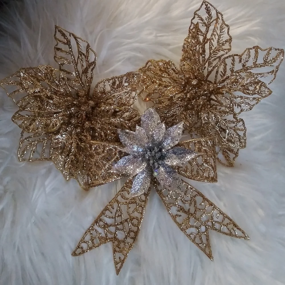 Elegant Gift Wrapping Bundle if Gold and Silver Ribbon and Bows +